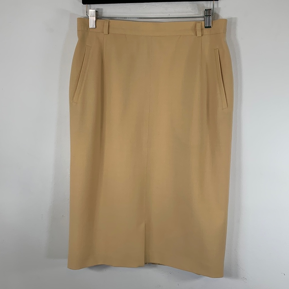 Delmond International Vintage Rare Yellow A-Line Wool Blend Women’s Size L Skirt